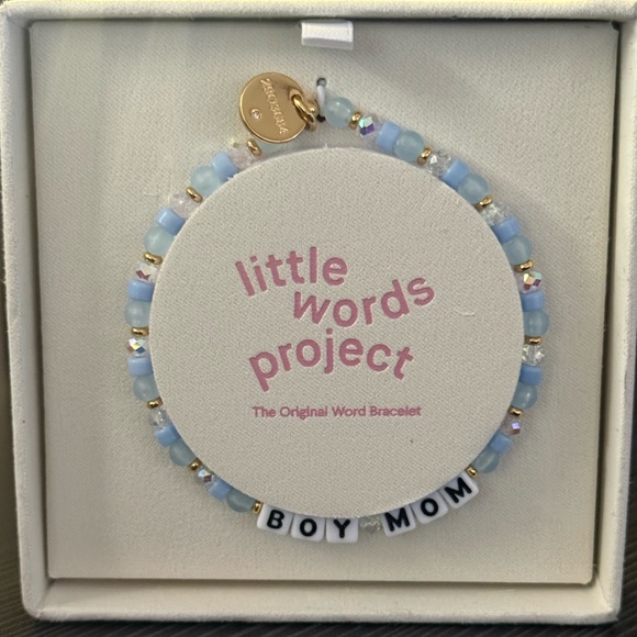Little Words Project Boy Mom Blue Beaded Bracelet NIP - Picture 3 of 4